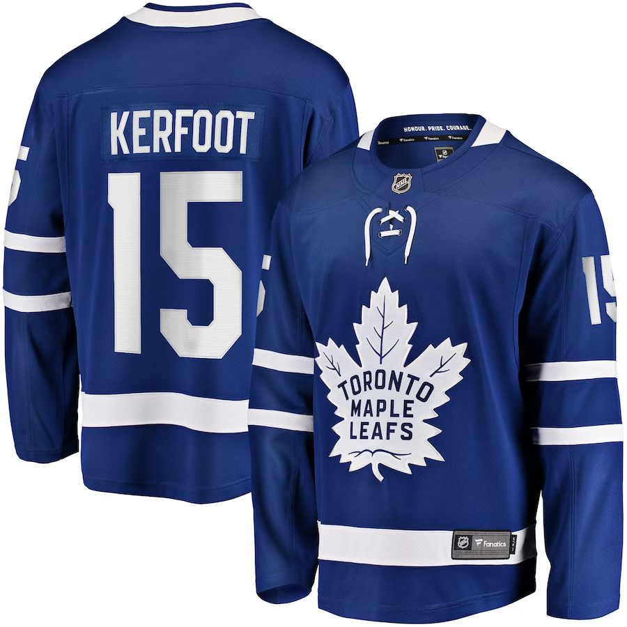 Men Toronto Maple Leafs #15 Alexander Kerfoot Fanatics Branded Blue Replica Player NHL Jersey